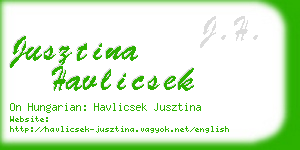 jusztina havlicsek business card